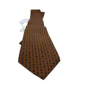 Celine Anchor Triomphe Pattern Brown Silk Tie